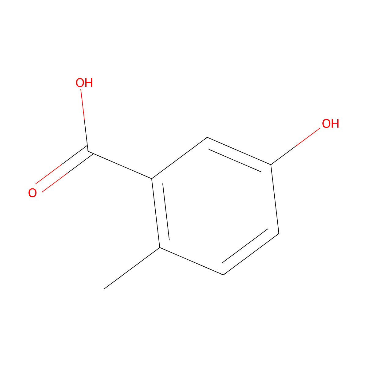 5-Hydroxy-2-methylbenzoic acid molecular structure, CAS 578-22-3