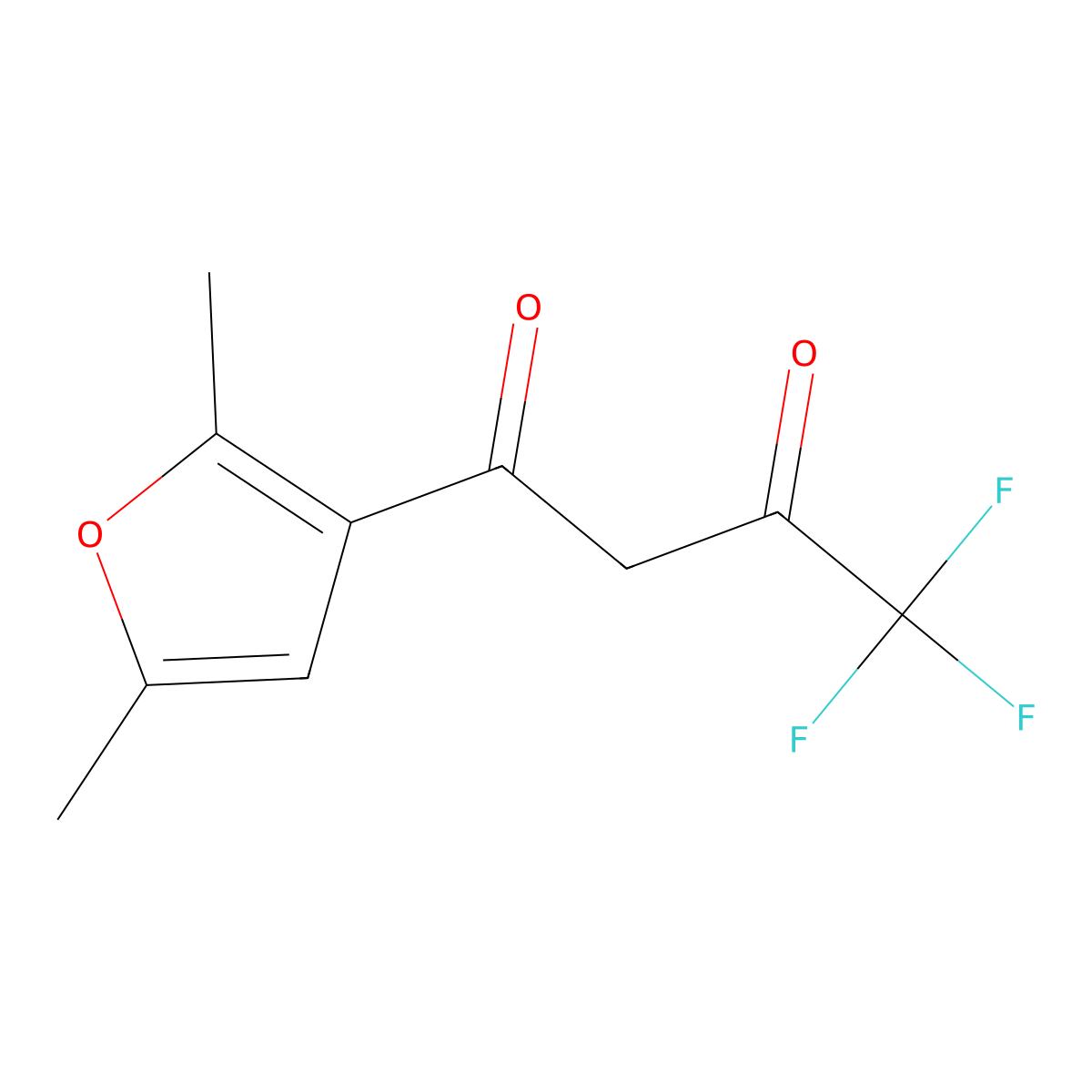 1-(2,5-Dimethylfuran-3-yl)-4,4,4-trifluorobutane-1,3-dione molecular structure, CAS 578-29-0