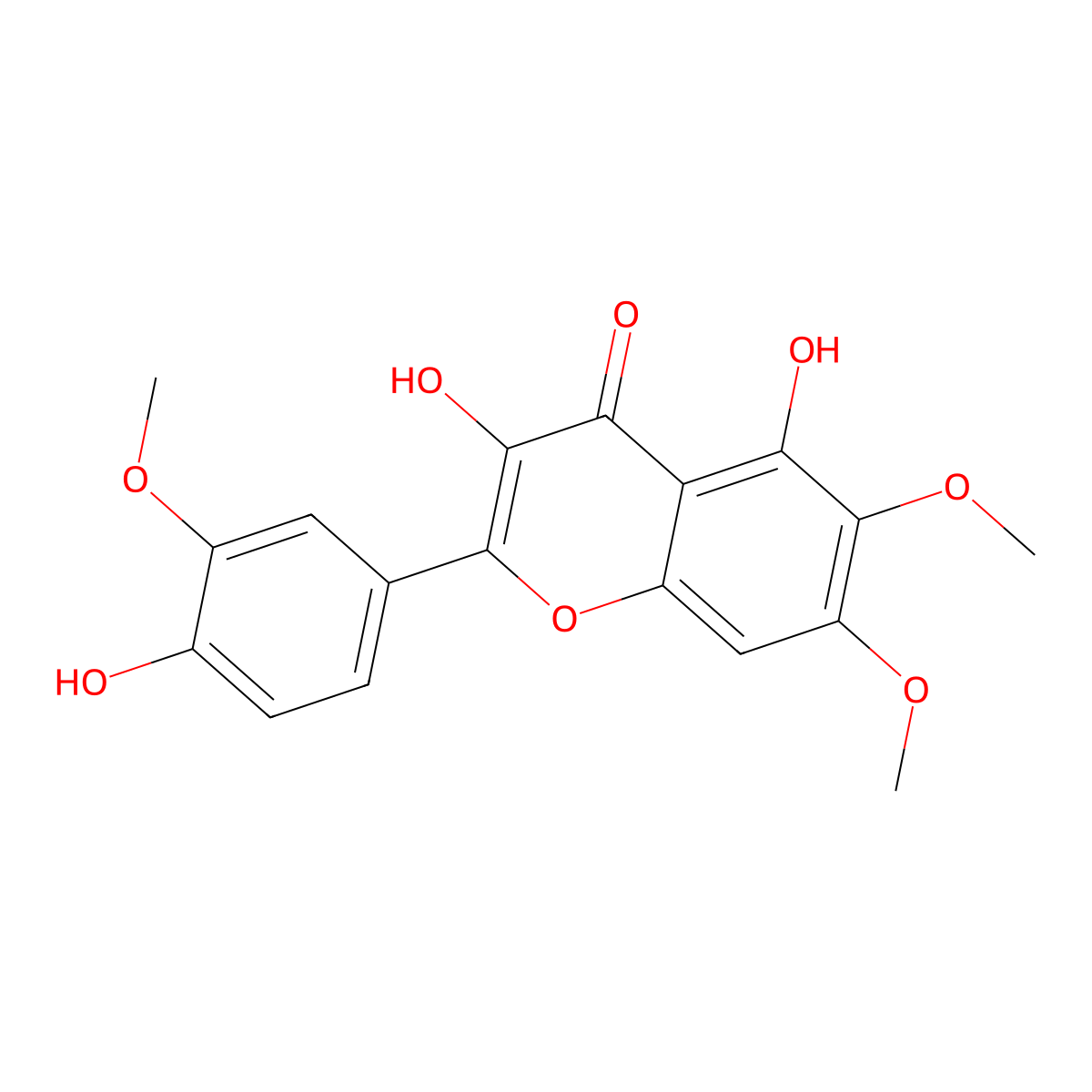3,4',5-Trihydroxy-3',6,7-trimethoxyflavone molecular structure, CAS 578-71-2