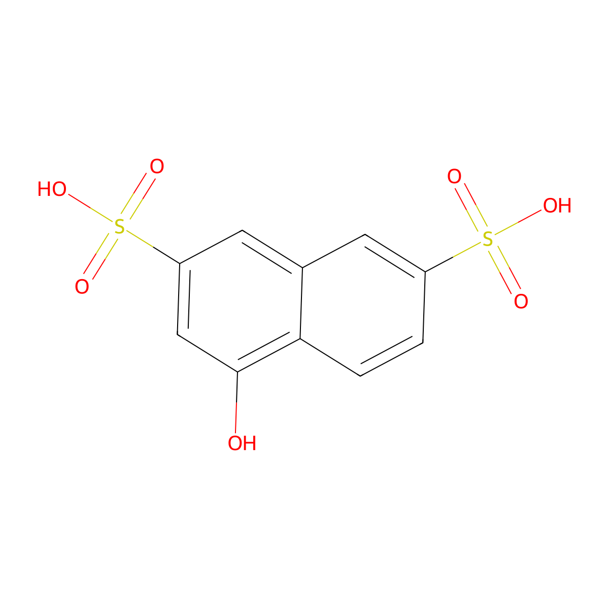 1-Naphthol-3,6-disulfonic acid molecular structure, CAS 578-85-8