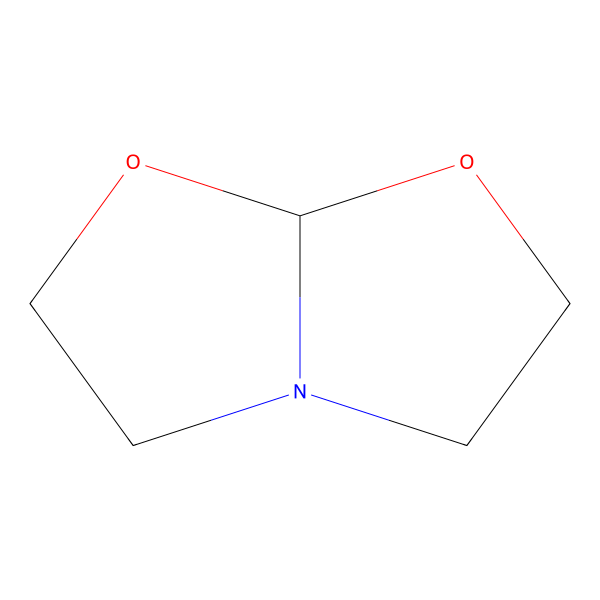 1-Aza-4,6-dioxabicyclo(3.3.0)octane molecular structure, CAS 5780-34-7