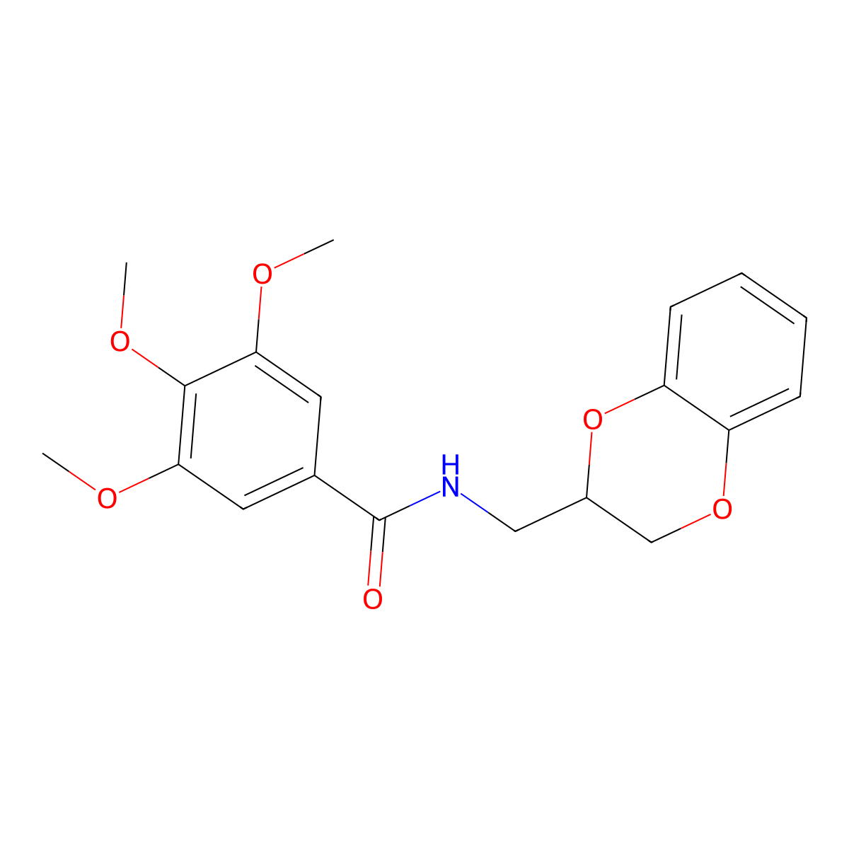 N-(2,3-dihydro-1,4-benzodioxin-3-ylmethyl)-3,4,5-trimethoxybenzamide molecular structure, CAS 5780-46-1