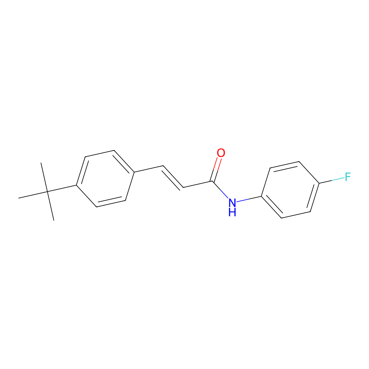 3-(4-tert-butylphenyl)-N-(4-fluorophenyl)prop-2-enamide molecular structure, CAS 5780-97-2