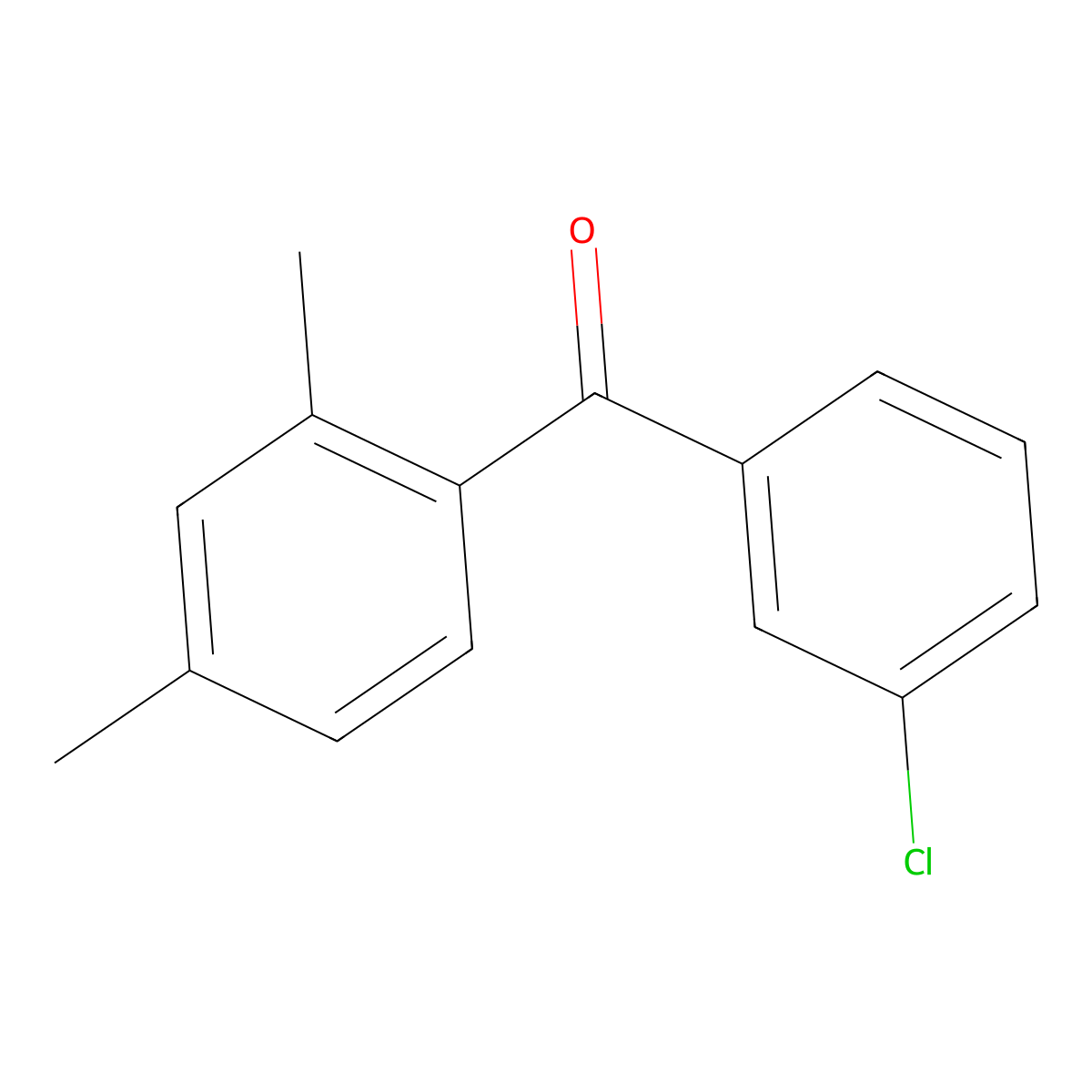 (3-Chlorophenyl)(2,4-dimethylphenyl)methanone molecular structure, CAS 57800-68-7