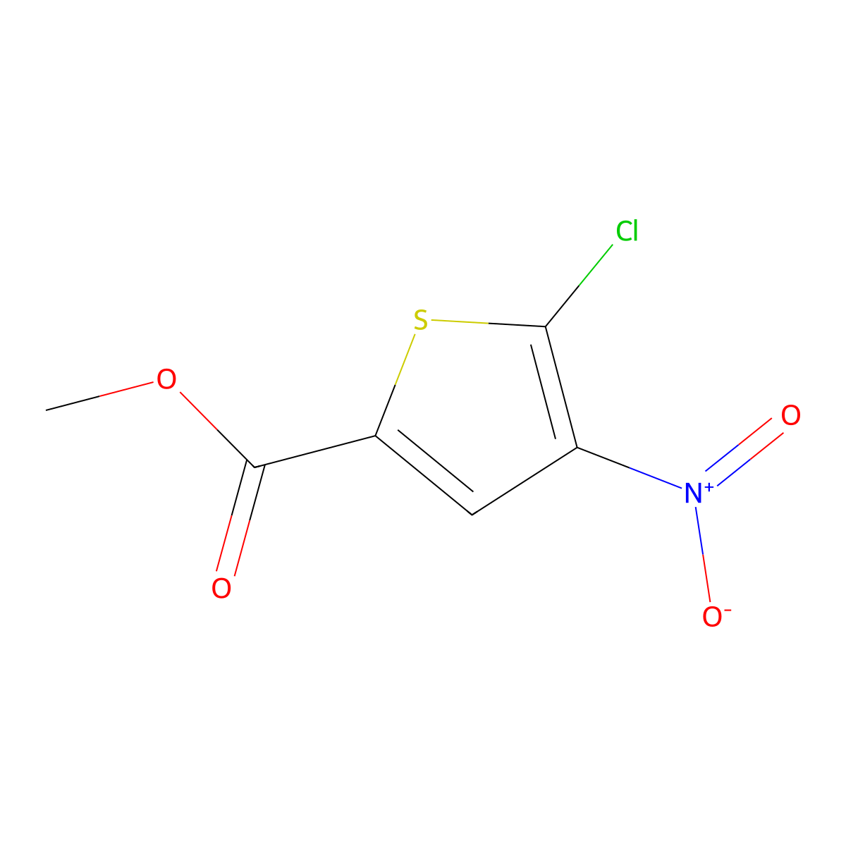 Methyl 5-chloro-4-nitrothiophene-2-carboxylate molecular structure, CAS 57800-76-7