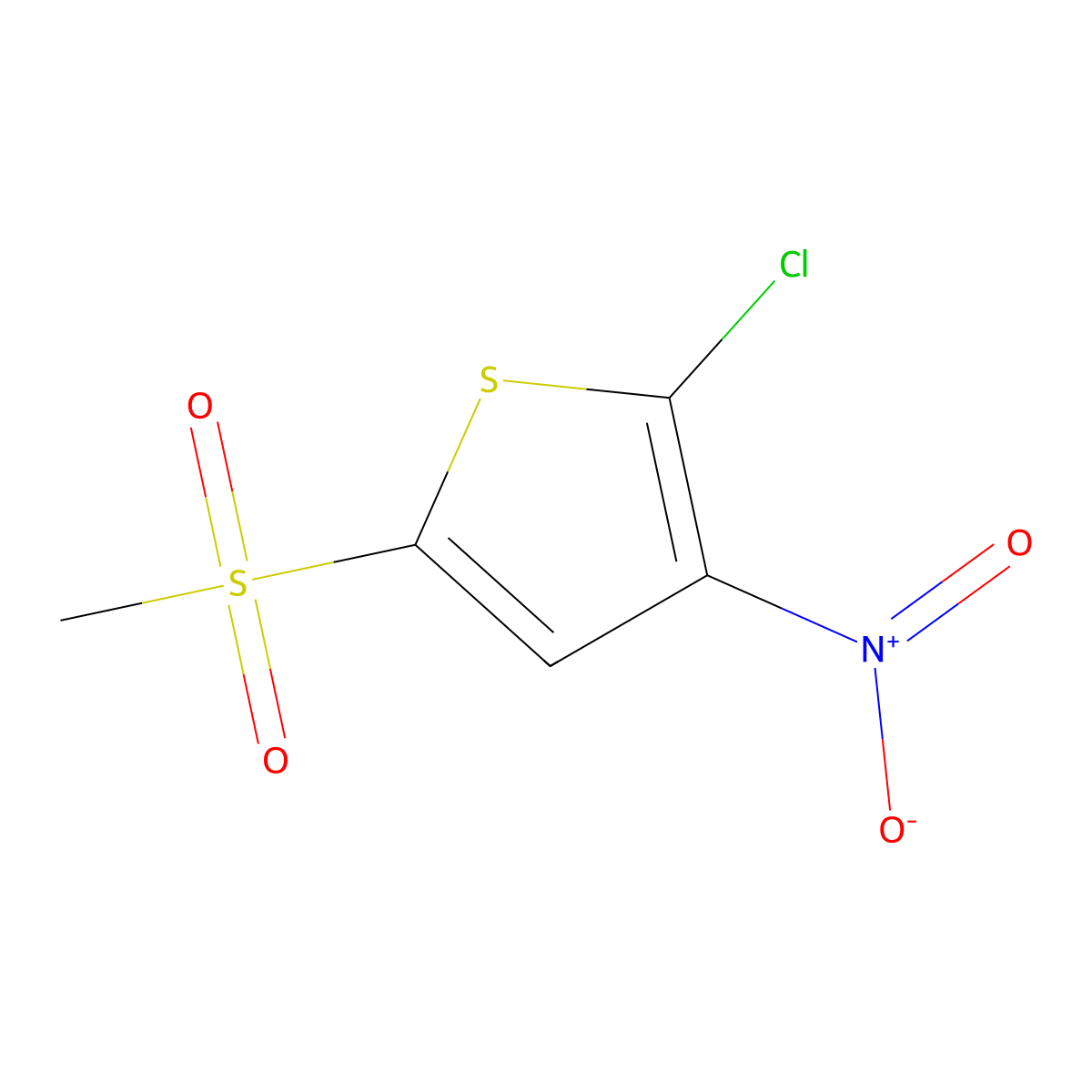 2-Chloro-5-methanesulfonyl-3-nitrothiophene molecular structure, CAS 57800-77-8