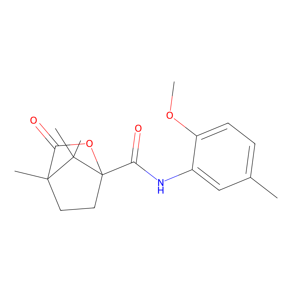 N-(2-methoxy-5-methylphenyl)-4,7,7-trimethyl-3-oxo-2-oxabicyclo[2.2.1]heptane-1-carboxamide molecular structure, CAS 578000-35-8