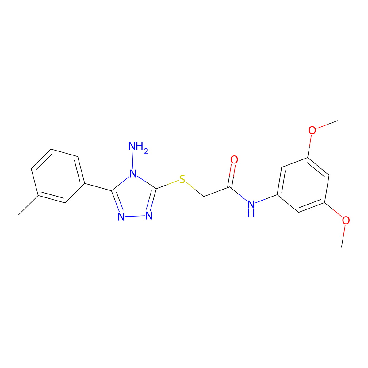 2-{[4-amino-5-(3-methylphenyl)-4H-1,2,4-triazol-3-yl]sulfanyl}-N-(3,5-dimethoxyphenyl)acetamide molecular structure, CAS 578000-46-1