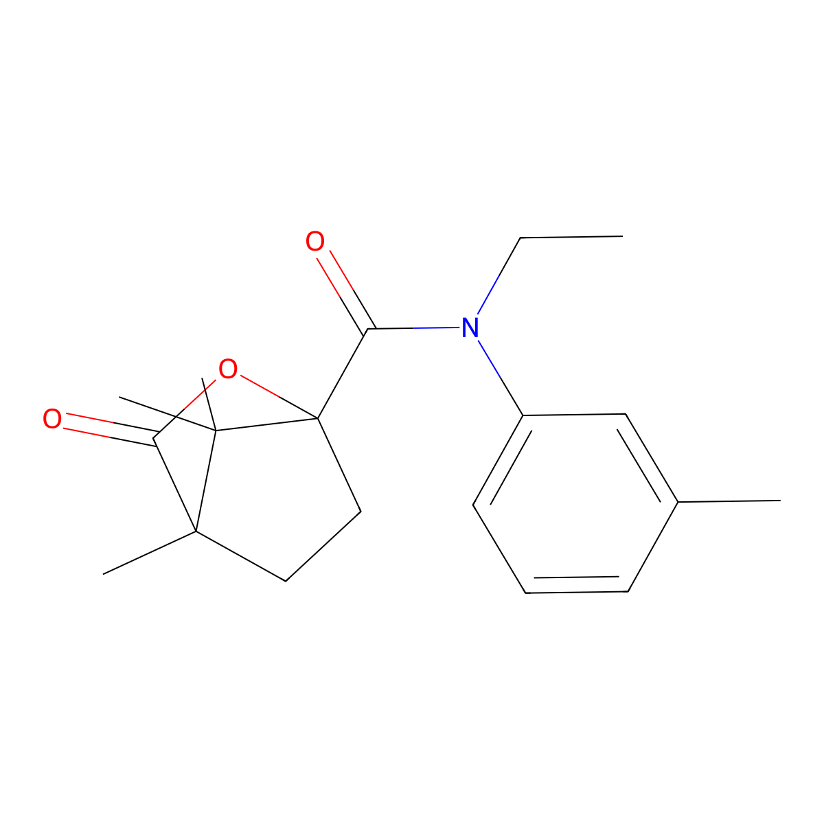 N-ethyl-4,7,7-trimethyl-N-(3-methylphenyl)-3-oxo-2-oxabicyclo[2.2.1]heptane-1-carboxamide molecular structure, CAS 578000-76-7