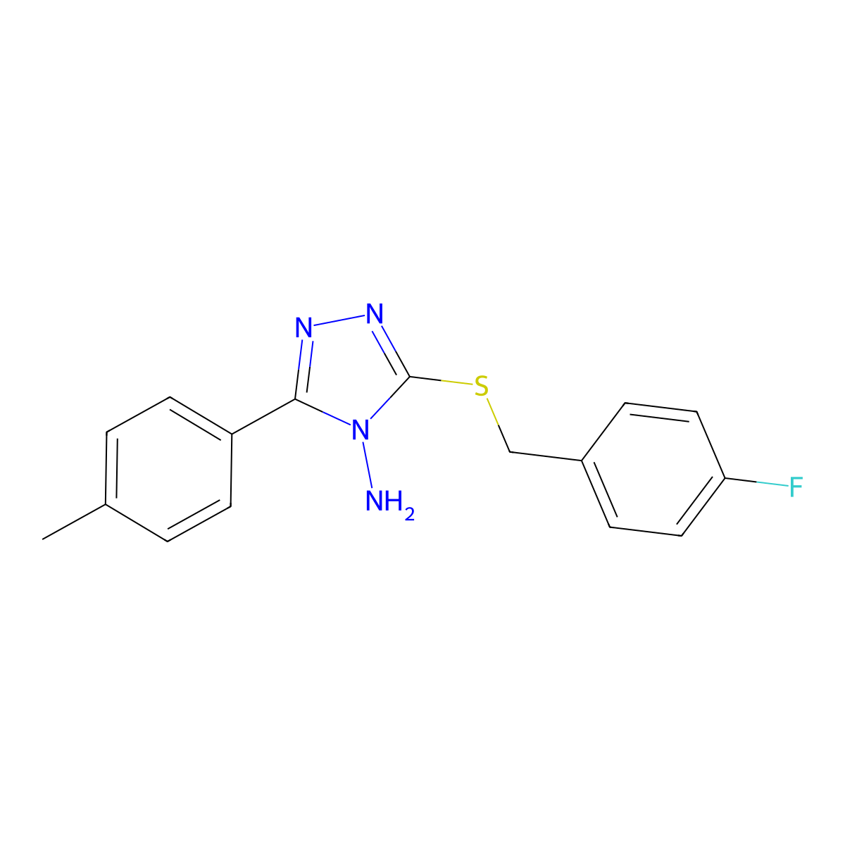 3-((4-Fluorobenzyl)thio)-5-(4-methylphenyl)-4H-1,2,4-triazol-4-amine molecular structure, CAS 578001-22-6