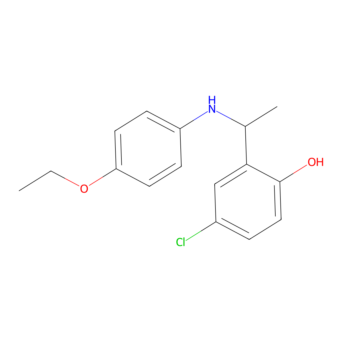 4-Chloro-2-[1-(4-ethoxyanilino)ethyl]phenol molecular structure, CAS 578001-65-7