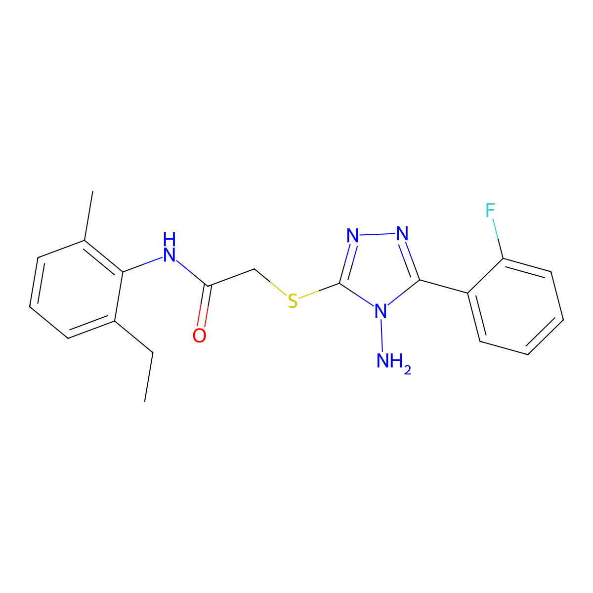 2-{[4-amino-5-(2-fluorophenyl)-4H-1,2,4-triazol-3-yl]sulfanyl}-N-(2-ethyl-6-methylphenyl)acetamide molecular structure, CAS 578001-78-2