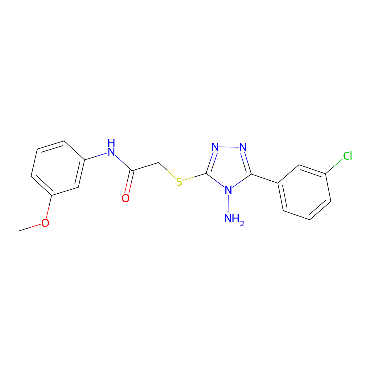 2-{[4-amino-5-(3-chlorophenyl)-4H-1,2,4-triazol-3-yl]sulfanyl}-N-(3-methoxyphenyl)acetamide molecular structure, CAS 578001-90-8