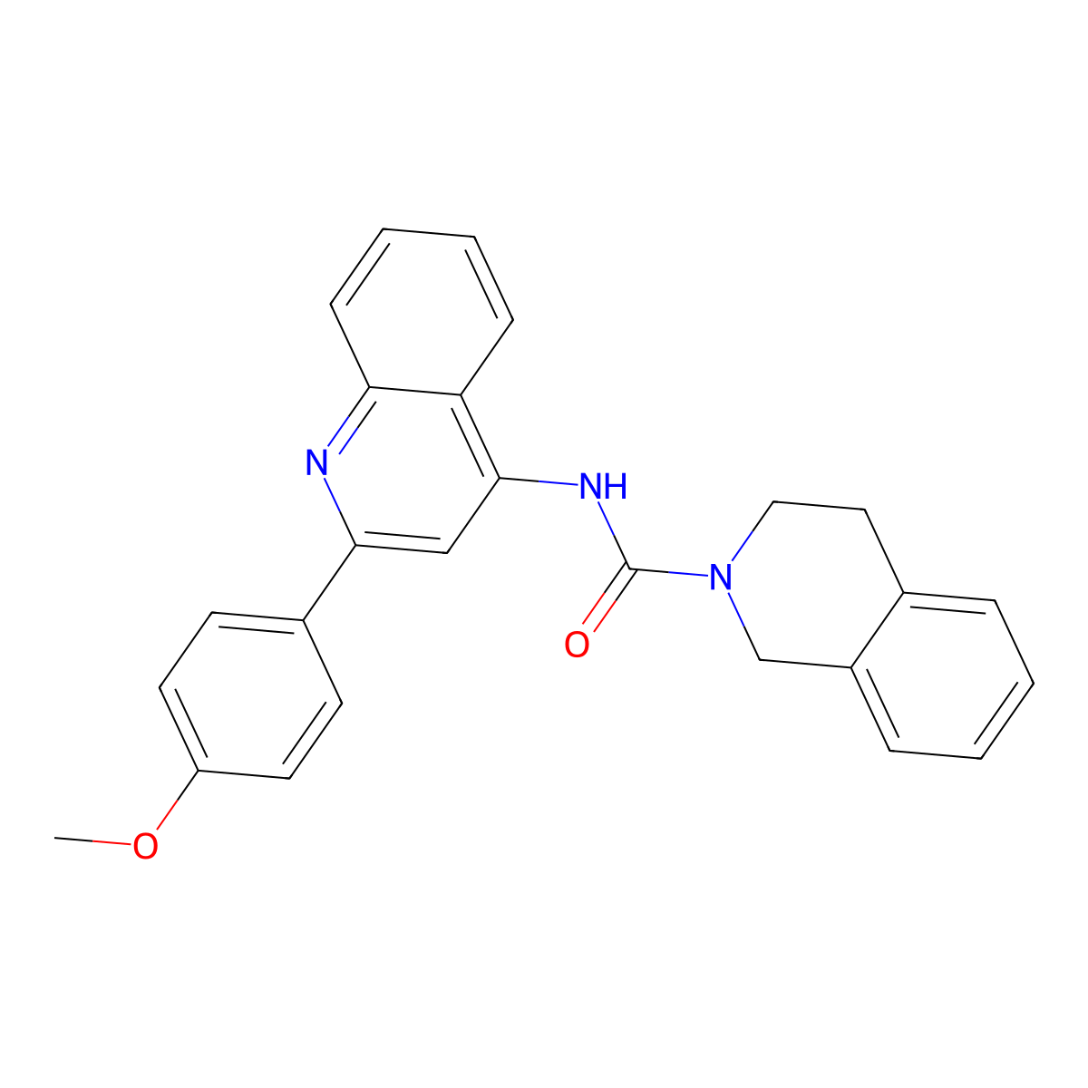 N-[2-(4-methoxyphenyl)-4-quinolyl]-3,4-dihydro-2(1H)-isoquinolinecarboxamide molecular structure, CAS 578001-95-3