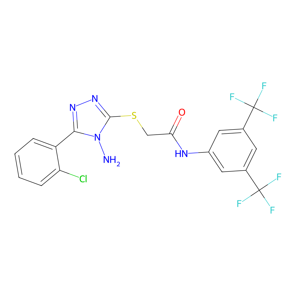 C18H12ClF6N5OS molecular structure, CAS 578002-39-8