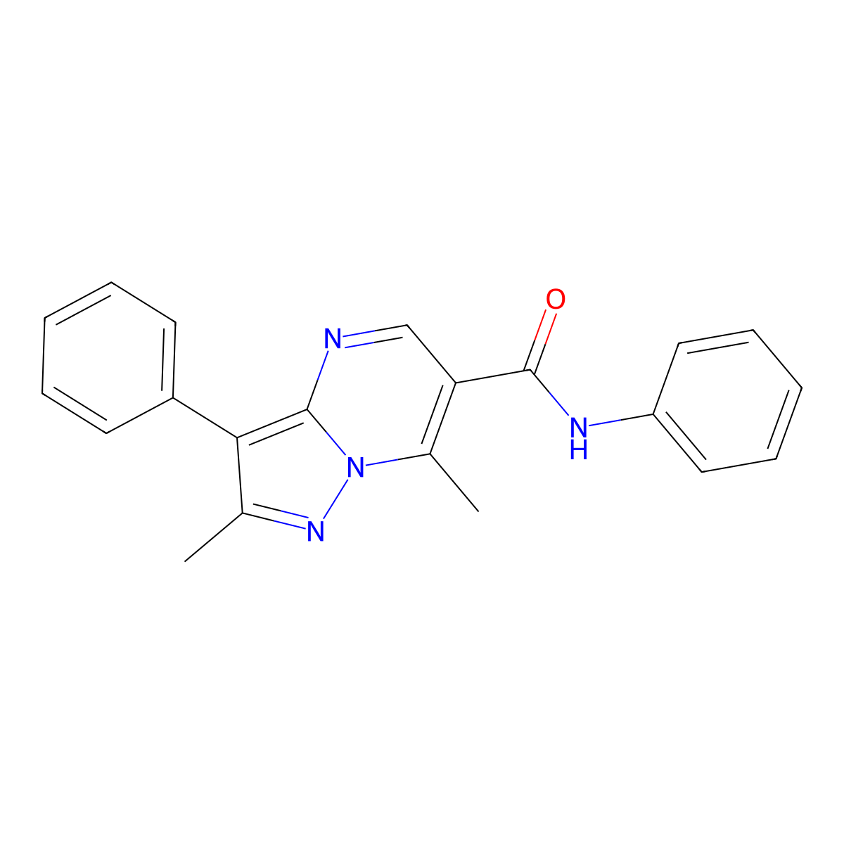 2,7-dimethyl-N,3-diphenylpyrazolo[1,5-a]pyrimidine-6-carboxamide molecular structure, CAS 578002-58-1