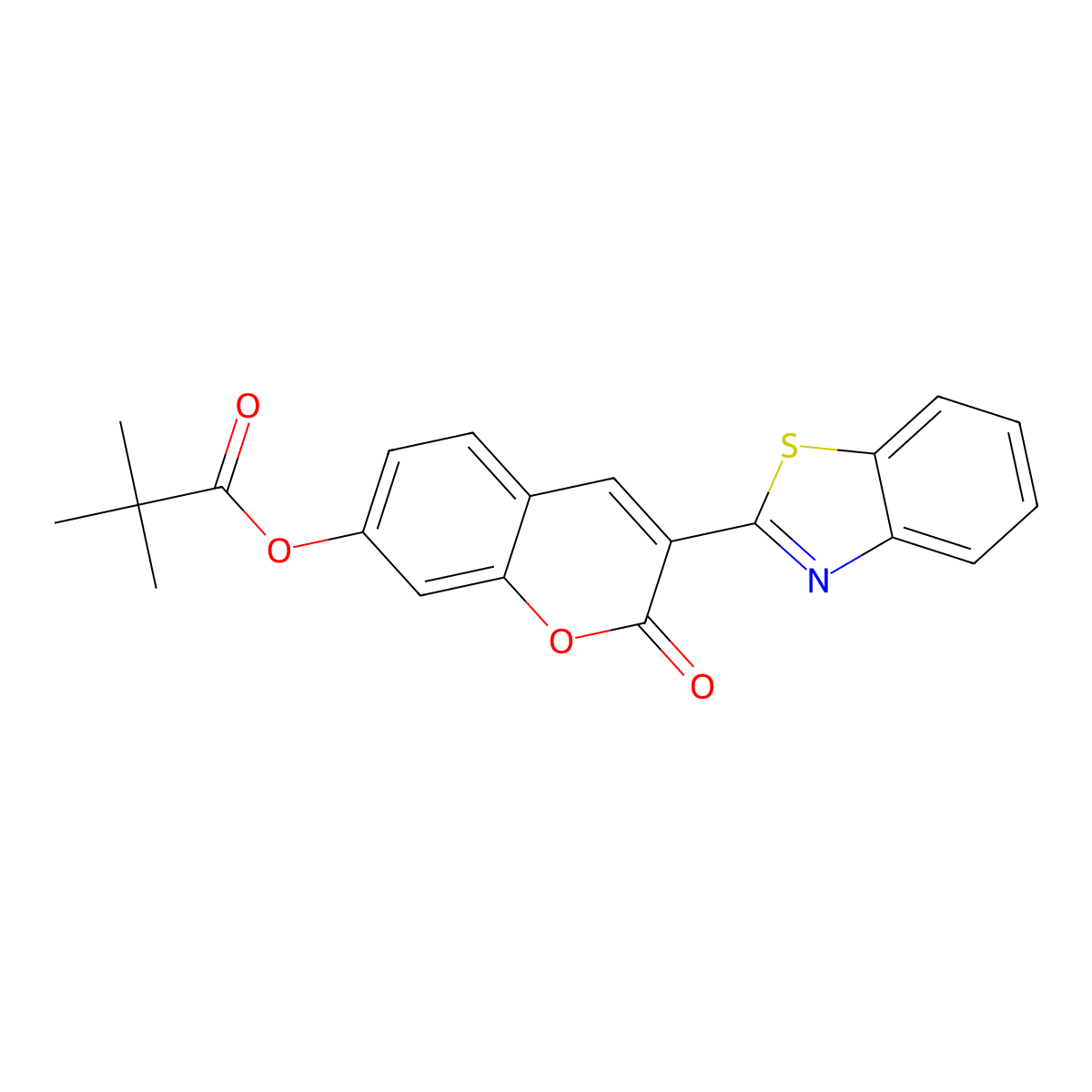 3-(benzo[d]thiazol-2-yl)-2-oxo-2H-chromen-7-yl pivalate molecular structure, CAS 578003-09-5