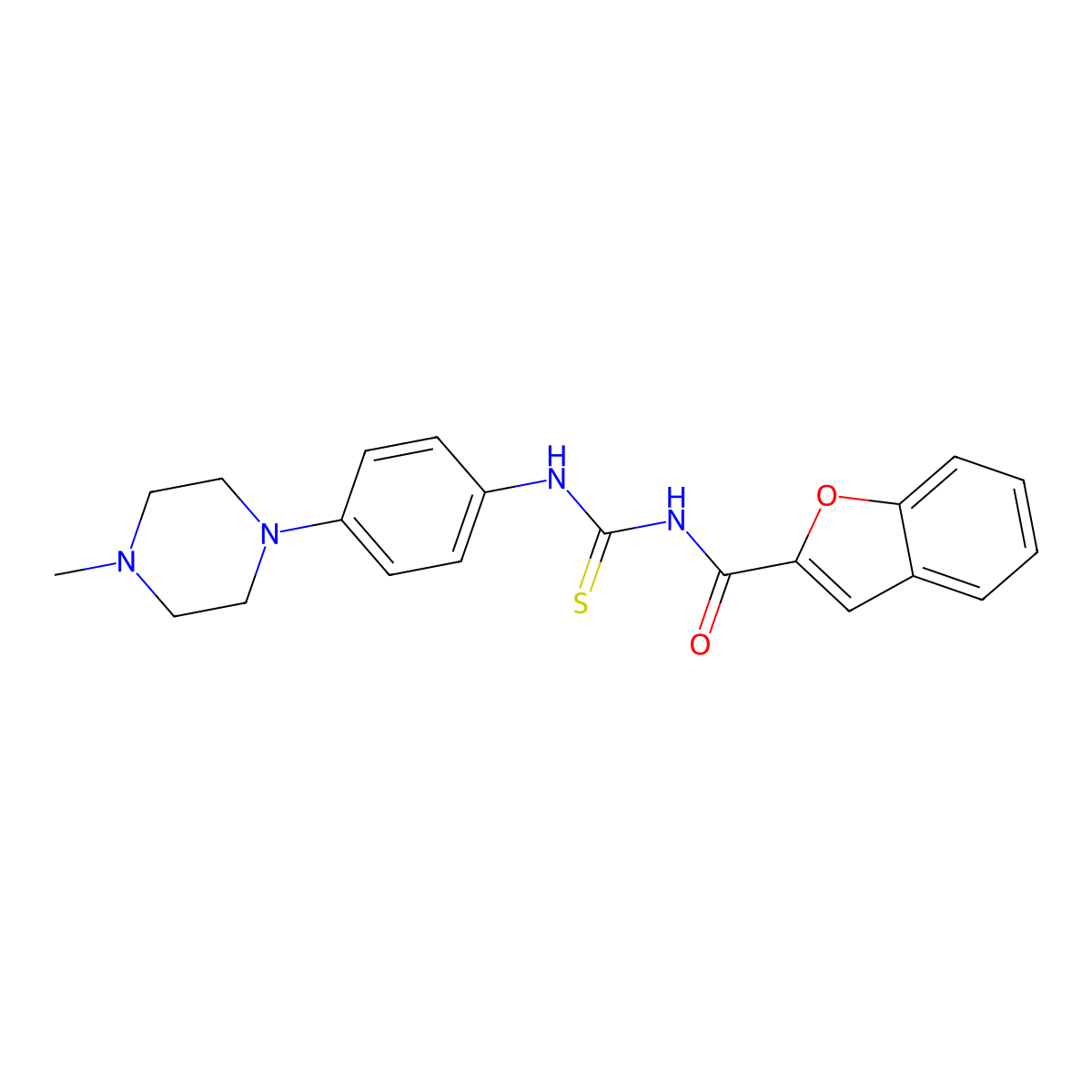 N-{[4-(4-methylpiperazin-1-yl)phenyl]carbamothioyl}-1-benzofuran-2-carboxamide molecular structure, CAS 578003-74-4