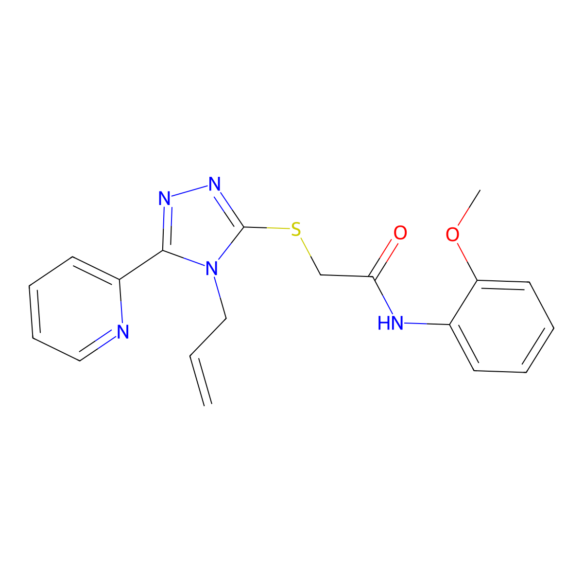2-{[4-Allyl-5-(2-pyridinyl)-4H-1,2,4-triazol-3-YL]sulfanyl}-N-(2-methoxyphenyl)acetamide molecular structure, CAS 578003-91-5