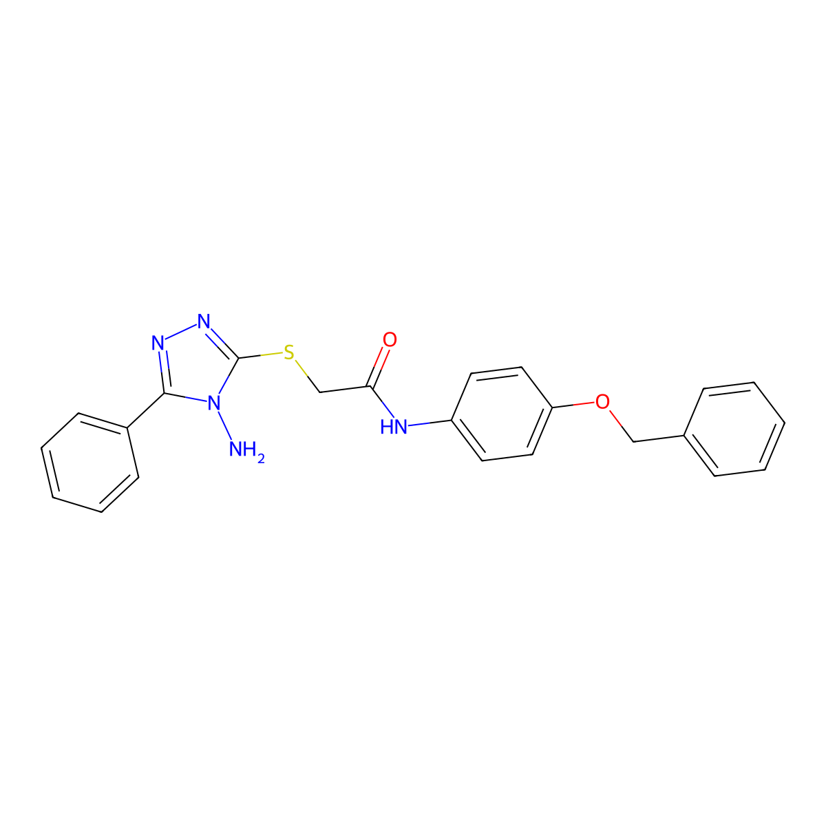 2-[(4-amino-5-phenyl-4H-1,2,4-triazol-3-yl)sulfanyl]-N-[4-(benzyloxy)phenyl]acetamide molecular structure, CAS 578004-40-7