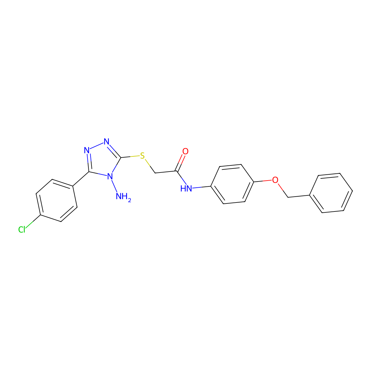 2-{[4-amino-5-(4-chlorophenyl)-4H-1,2,4-triazol-3-yl]sulfanyl}-N-[4-(benzyloxy)phenyl]acetamide molecular structure, CAS 578004-62-3