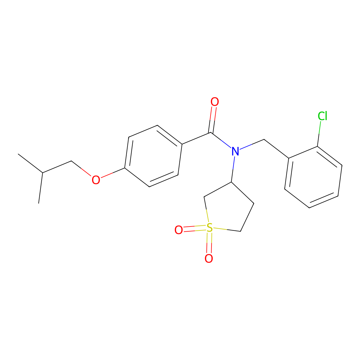 N-(2-chlorobenzyl)-N-(1,1-dioxidotetrahydrothiophen-3-yl)-4-(2-methylpropoxy)benzamide molecular structure, CAS 578004-89-4
