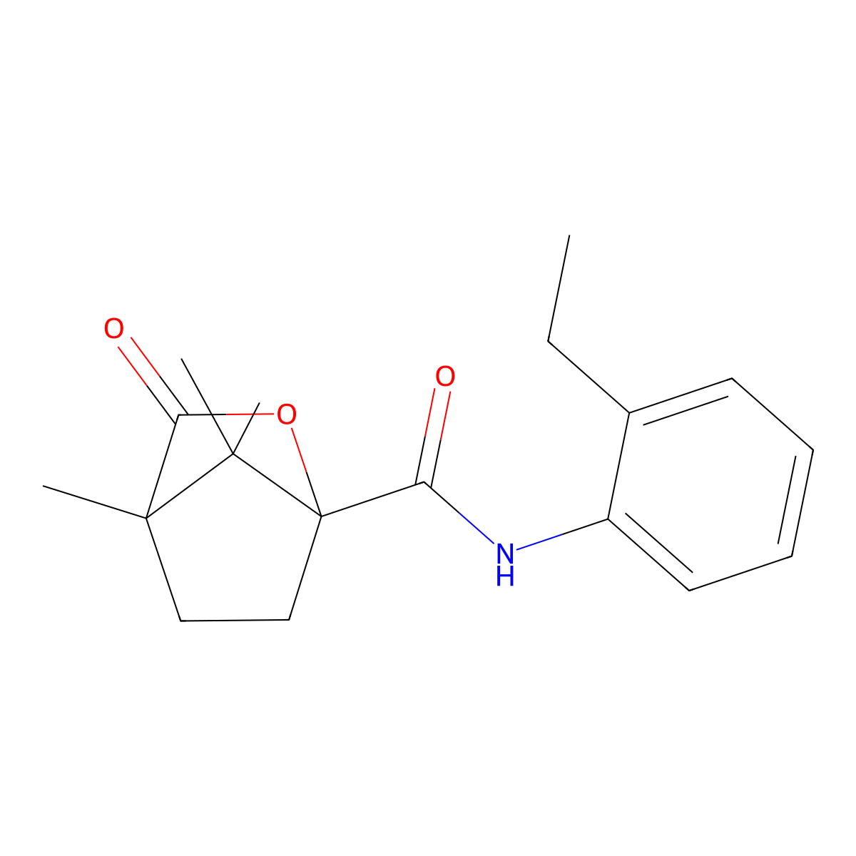 N-(2-ethylphenyl)-4,7,7-trimethyl-3-oxo-2-oxabicyclo[2.2.1]heptane-1-carboxamide molecular structure, CAS 578005-27-3