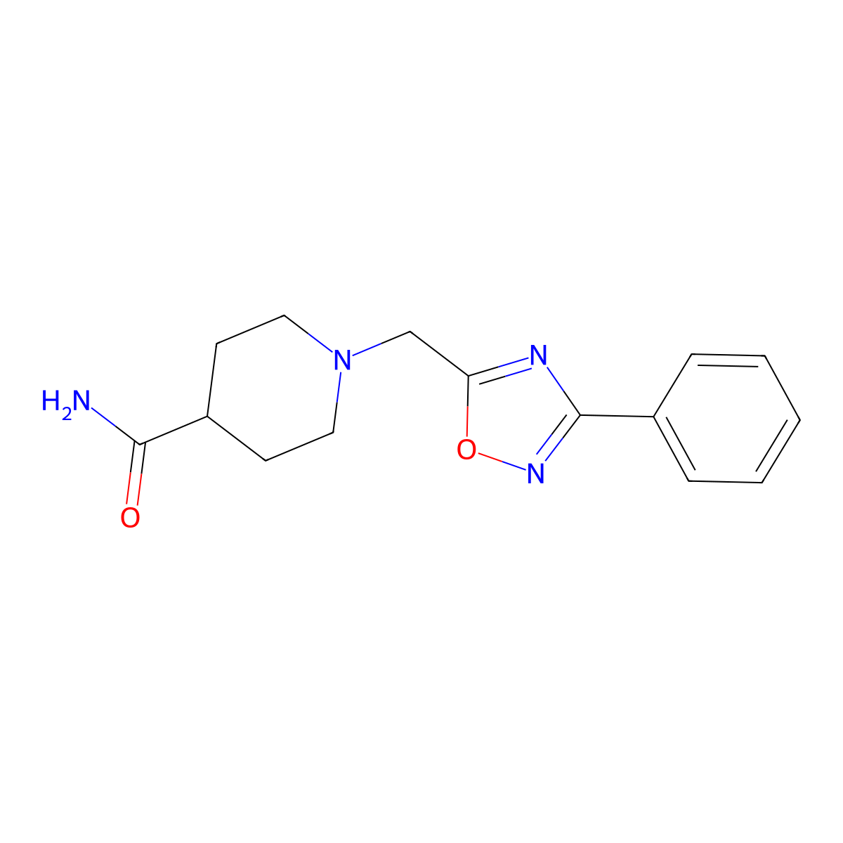 1-[(3-Phenyl-1,2,4-oxadiazol-5-yl)methyl]piperidine-4-carboxamide molecular structure, CAS 578005-31-9