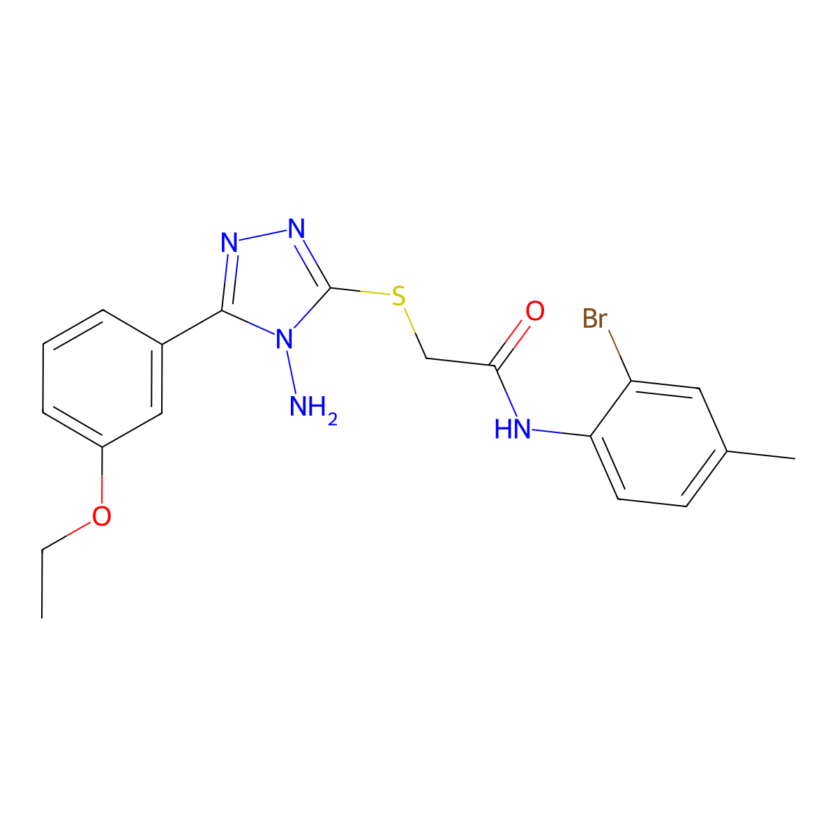 2-[4-amino-5-(3-ethoxyphenyl)(1,2,4-triazol-3-ylthio)]-N-(2-bromo-4-methylphen yl)acetamide molecular structure, CAS 578005-63-7
