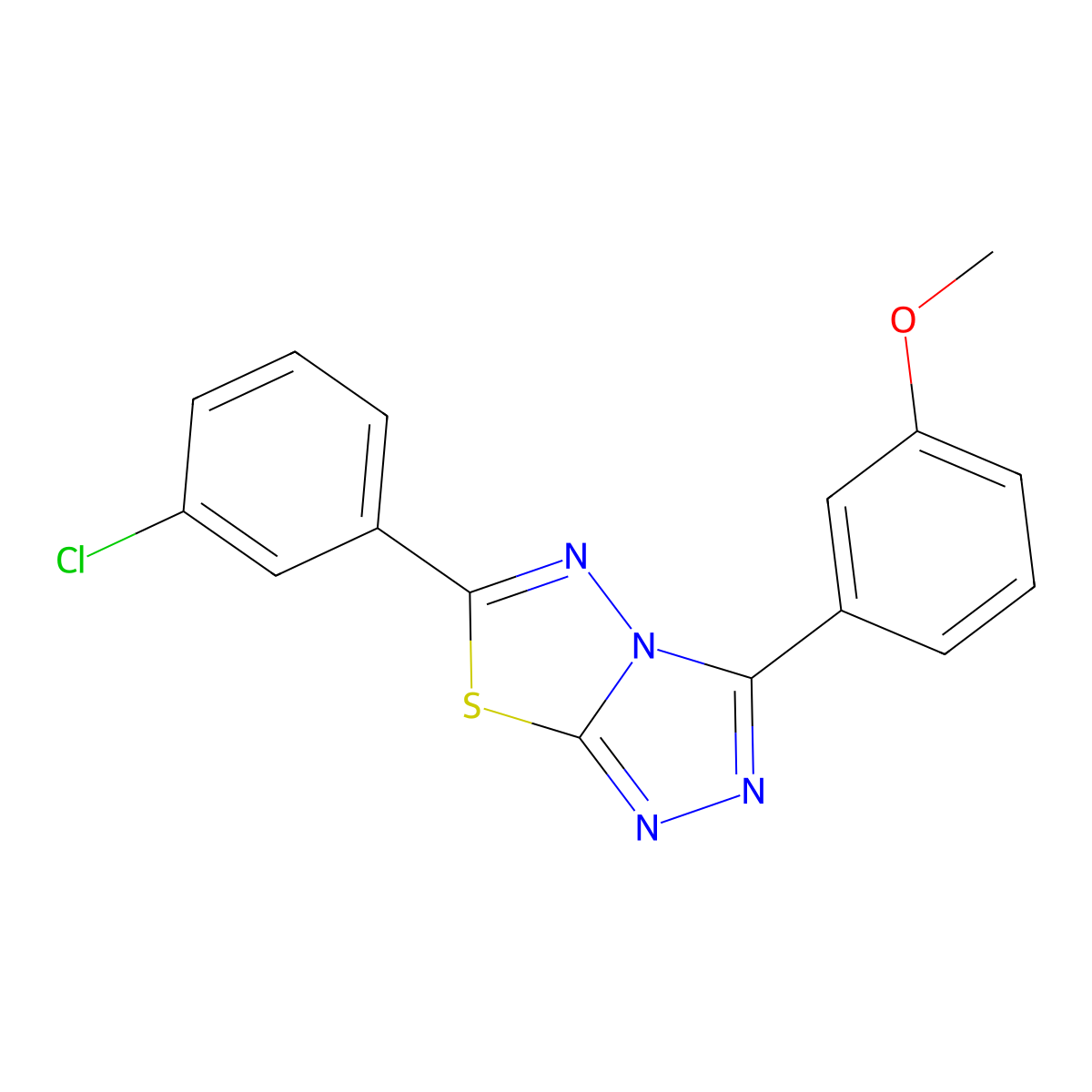 6-(3-Chlorophenyl)-3-(3-methoxyphenyl)-[1,2,4]triazolo[3,4-b][1,3,4]thiadiazole molecular structure, CAS 578005-84-2