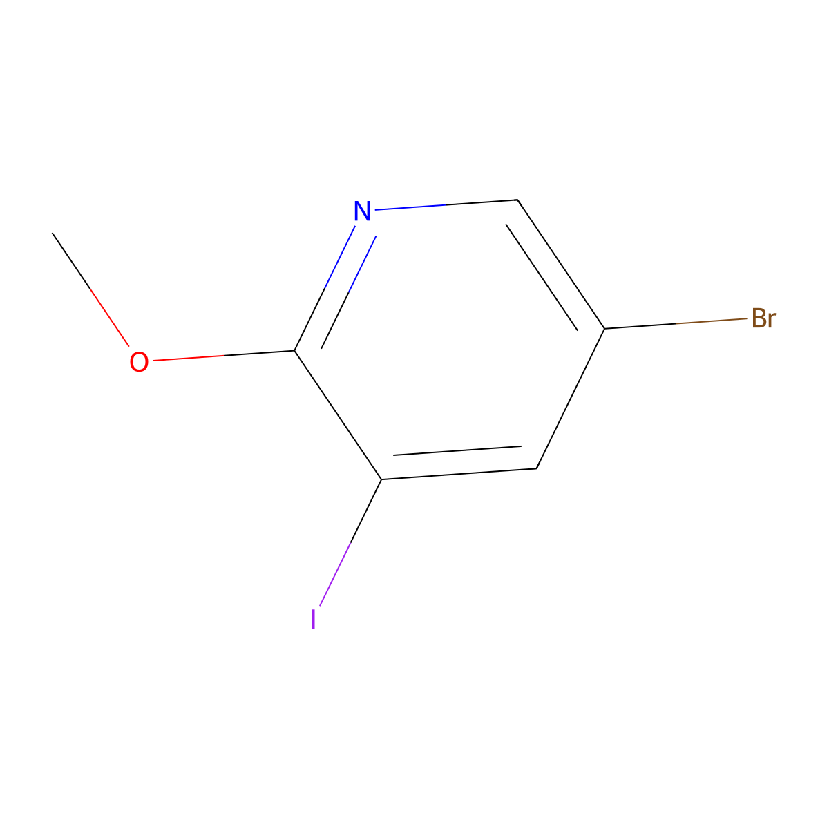 5-Bromo-3-iodo-2-methoxypyridine molecular structure, CAS 578007-66-6