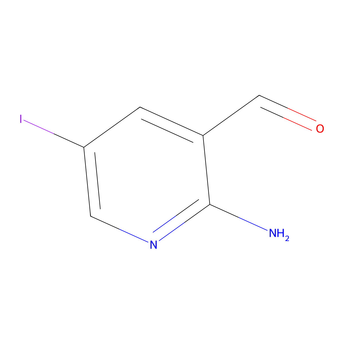 2-Amino-5-iodopyridine-3-carbaldehyde molecular structure, CAS 578007-67-7