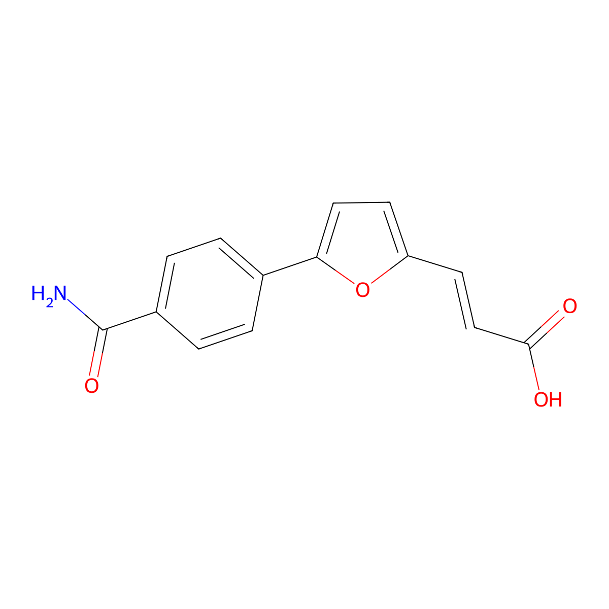 3-[5-(4-Carbamoylphenyl)furan-2-yl]prop-2-enoic acid molecular structure, CAS 578008-03-4