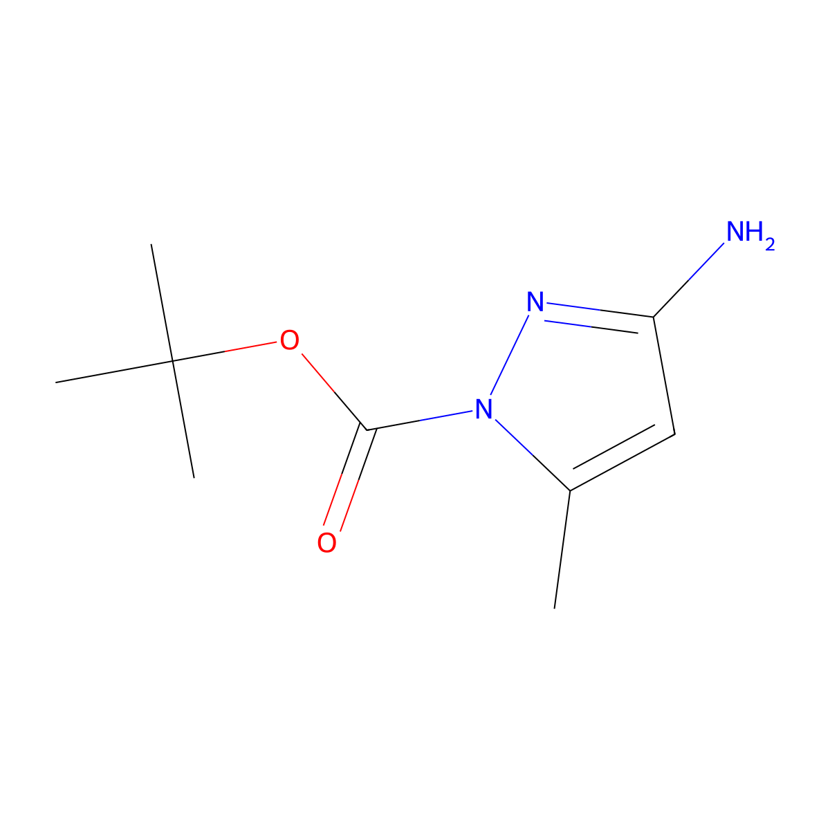 tert-butyl 3-amino-5-methyl-1H-pyrazole-1-carboxylate molecular structure, CAS 578008-32-9