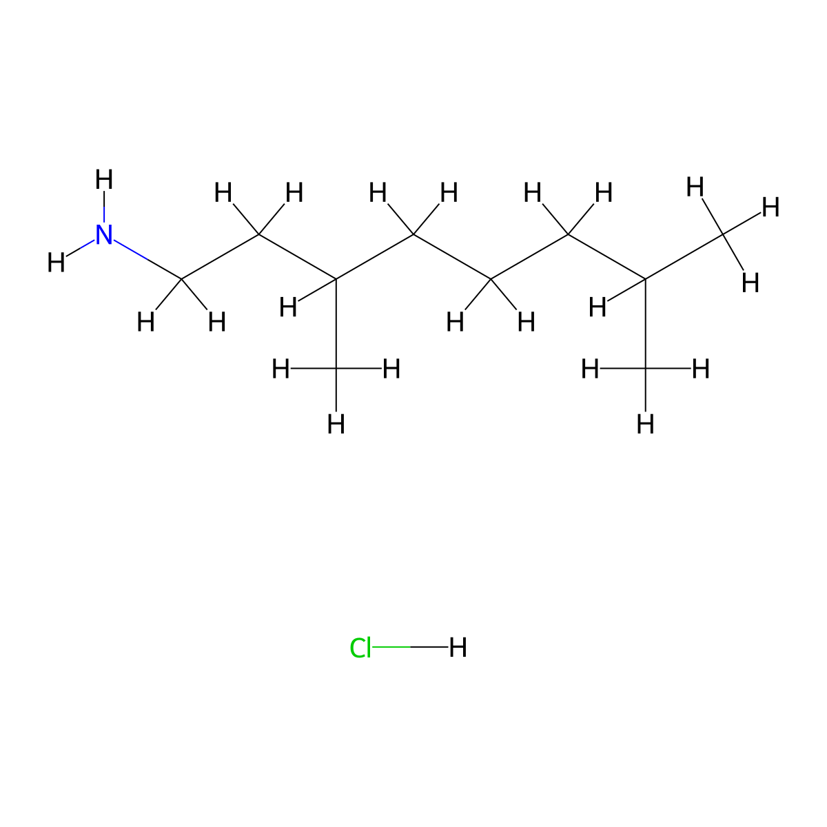 3,7-Dimethyloctan-1-amine hydrochloride molecular structure, CAS 578008-82-9