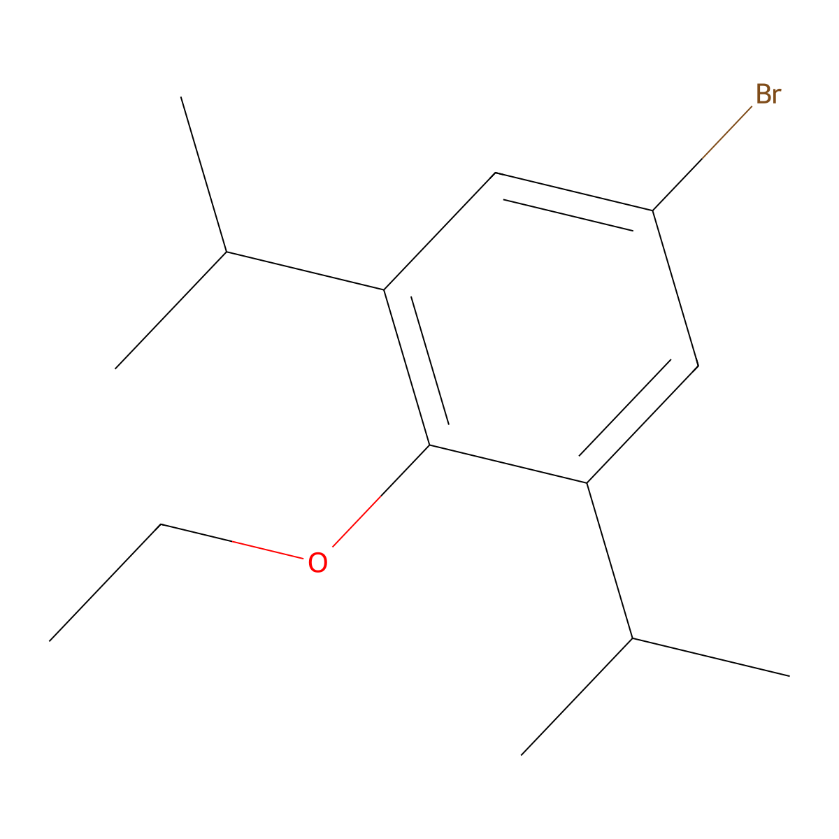 Benzene, 5-bromo-2-ethoxy-1,3-bis(1-methylethyl)- molecular structure, CAS 57801-12-4
