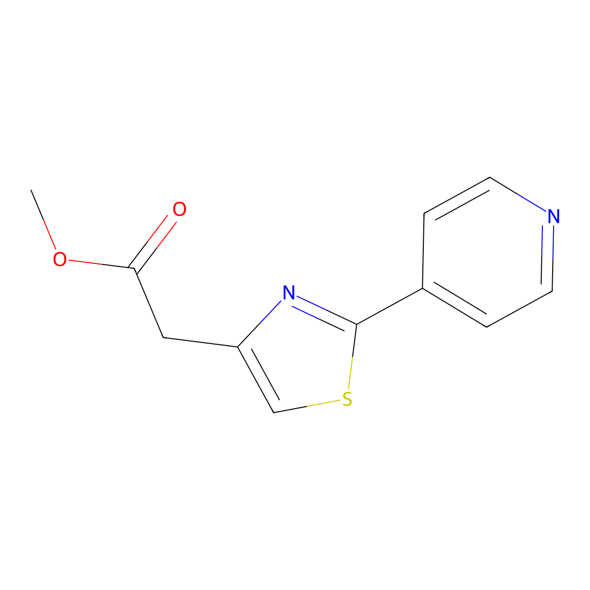 Methyl 2-(2-pyridin-4-yl-1,3-thiazol-4-yl)acetate molecular structure, CAS 578019-61-1