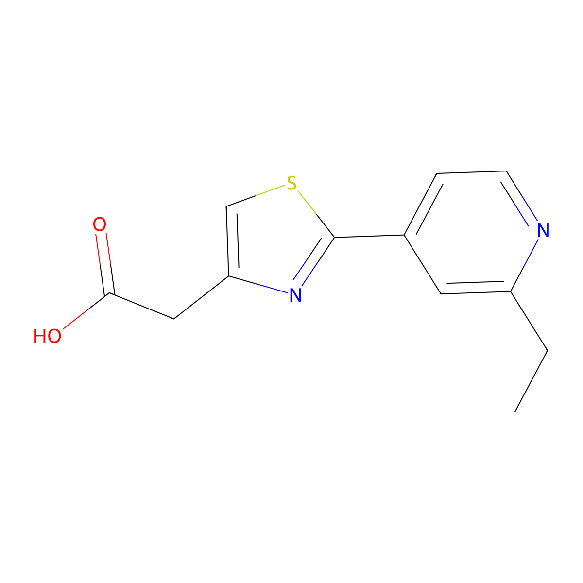 4-Thiazoleacetic acid, 2-(2-ethyl-4-pyridinyl)-, hydrochloride molecular structure, CAS 578019-77-9