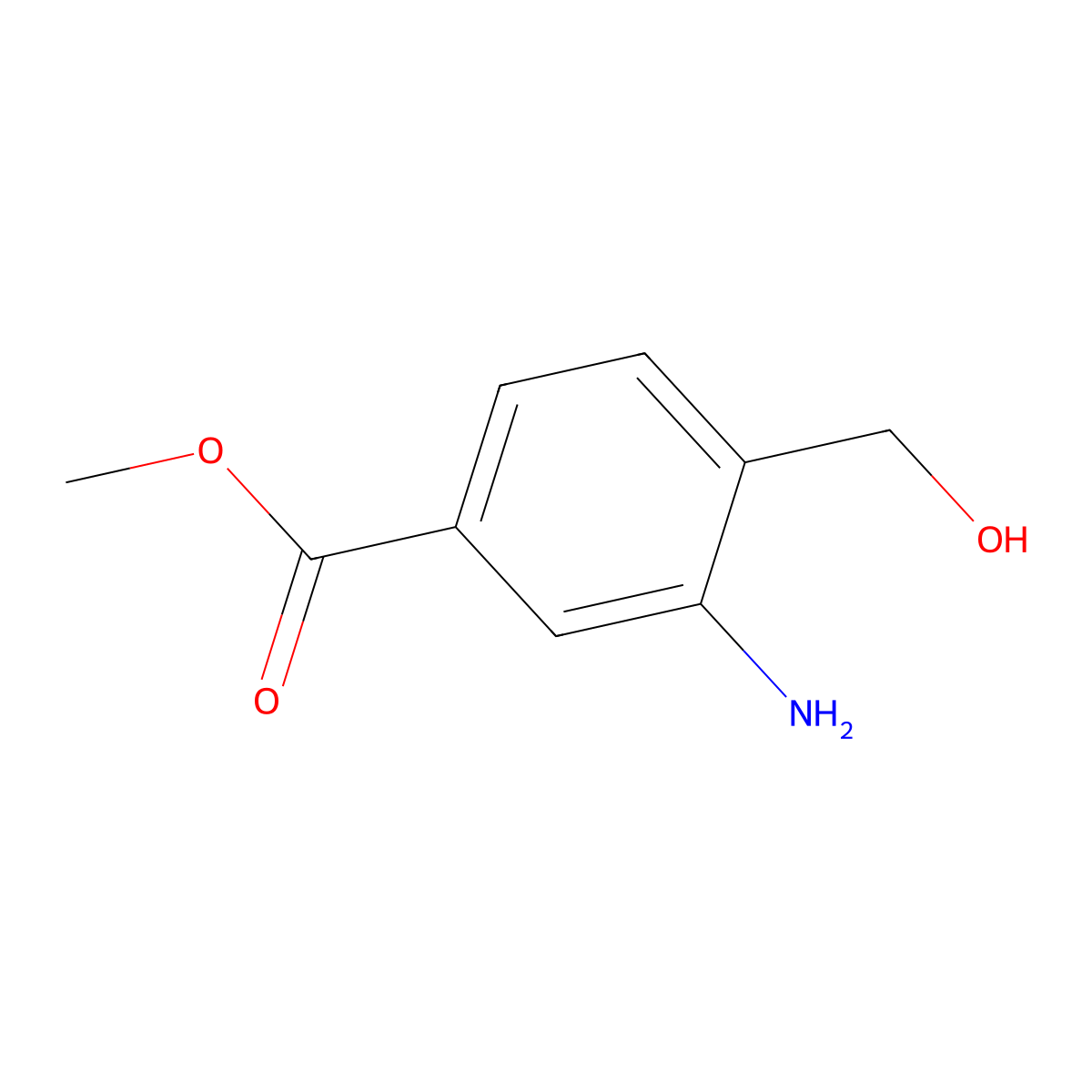 Methyl 3-amino-4-(hydroxymethyl)benzoate molecular structure, CAS 578020-05-0