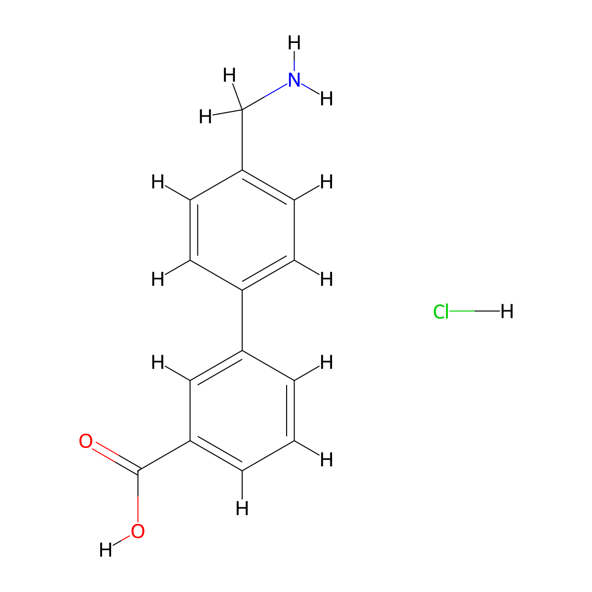4'-(Aminomethyl)-(1,1'-biphenyl)-3-carboxylic acid hydrochloride molecular structure, CAS 578026-45-6