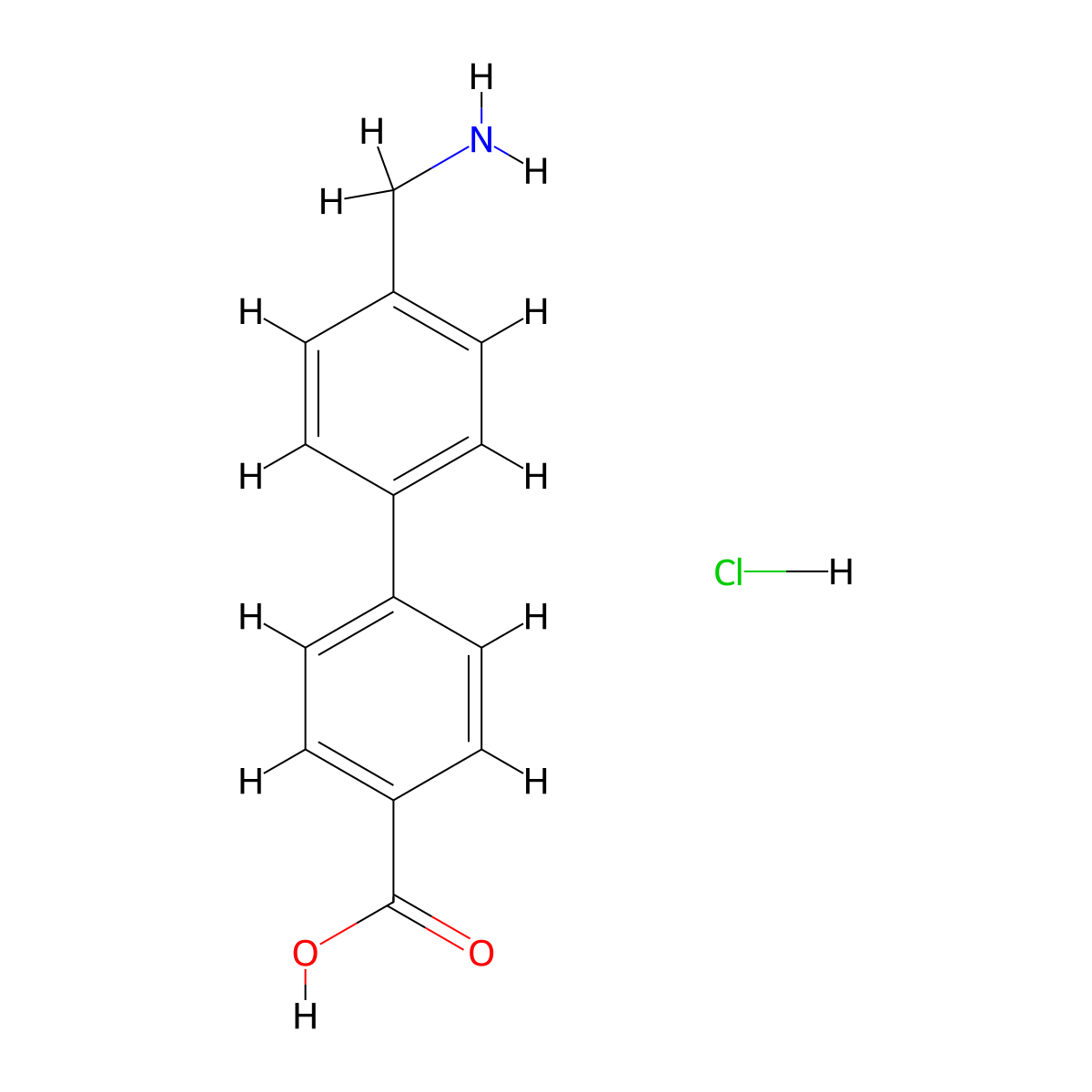 4-[4-(Aminomethyl)phenyl]benzoic acid hydrochloride molecular structure, CAS 578026-68-3