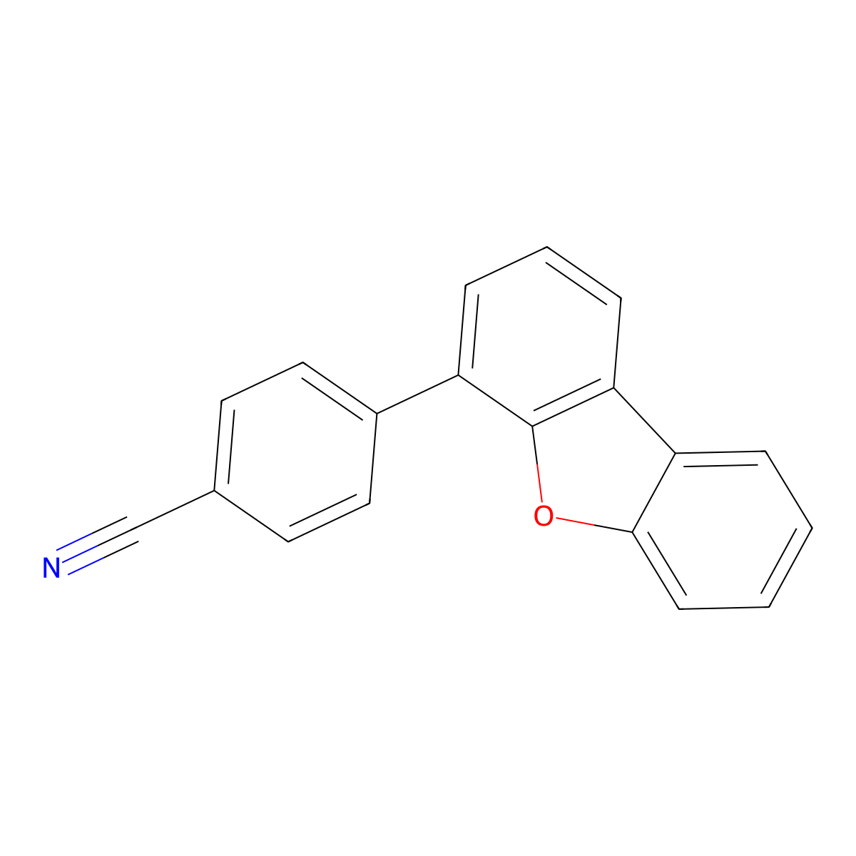 4-(4-Cyanophenyl) dibenzofuran molecular structure, CAS 578026-69-4