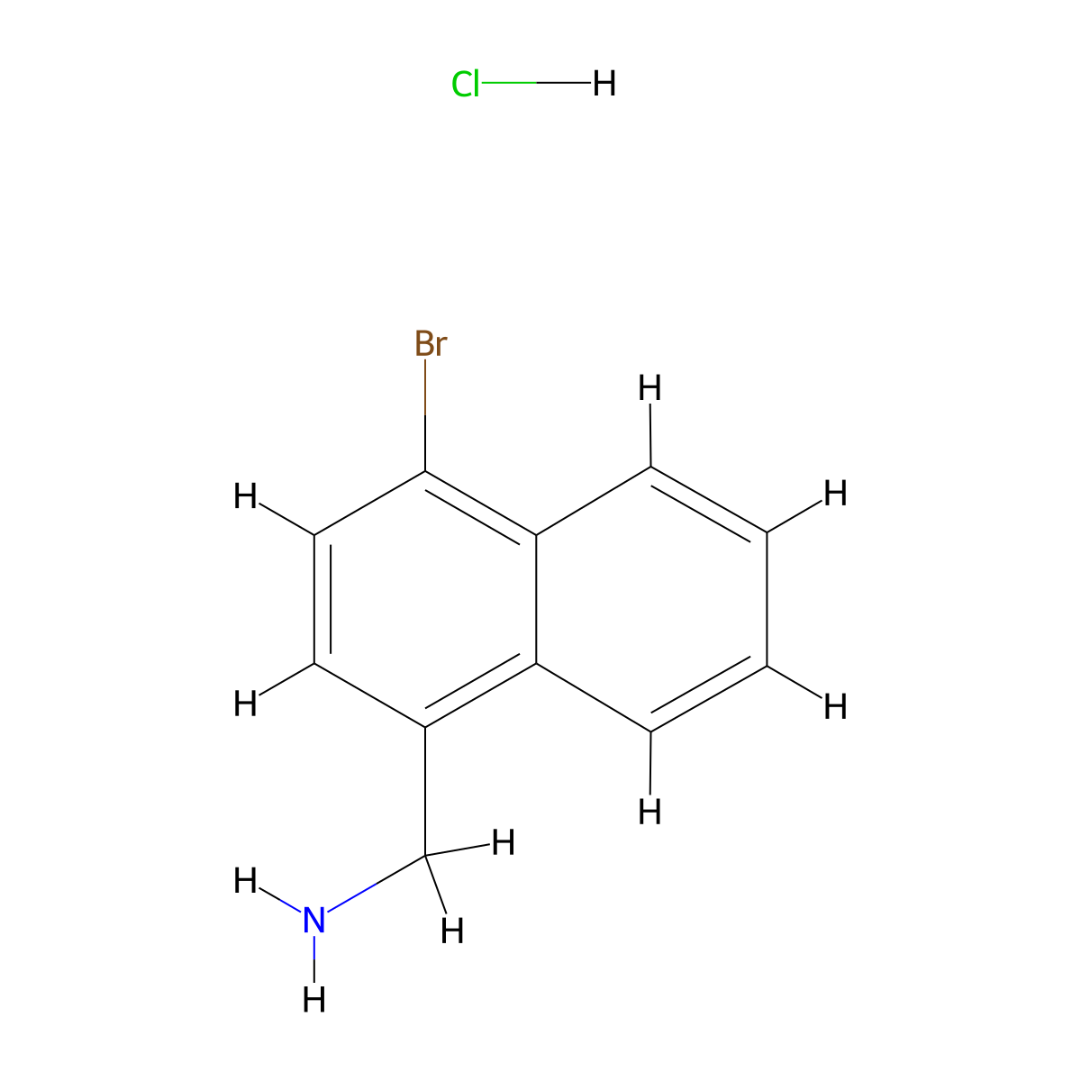 1-(4-Bromonaphthalen-1-yl)methanamine hydrochloride molecular structure, CAS 578029-09-1