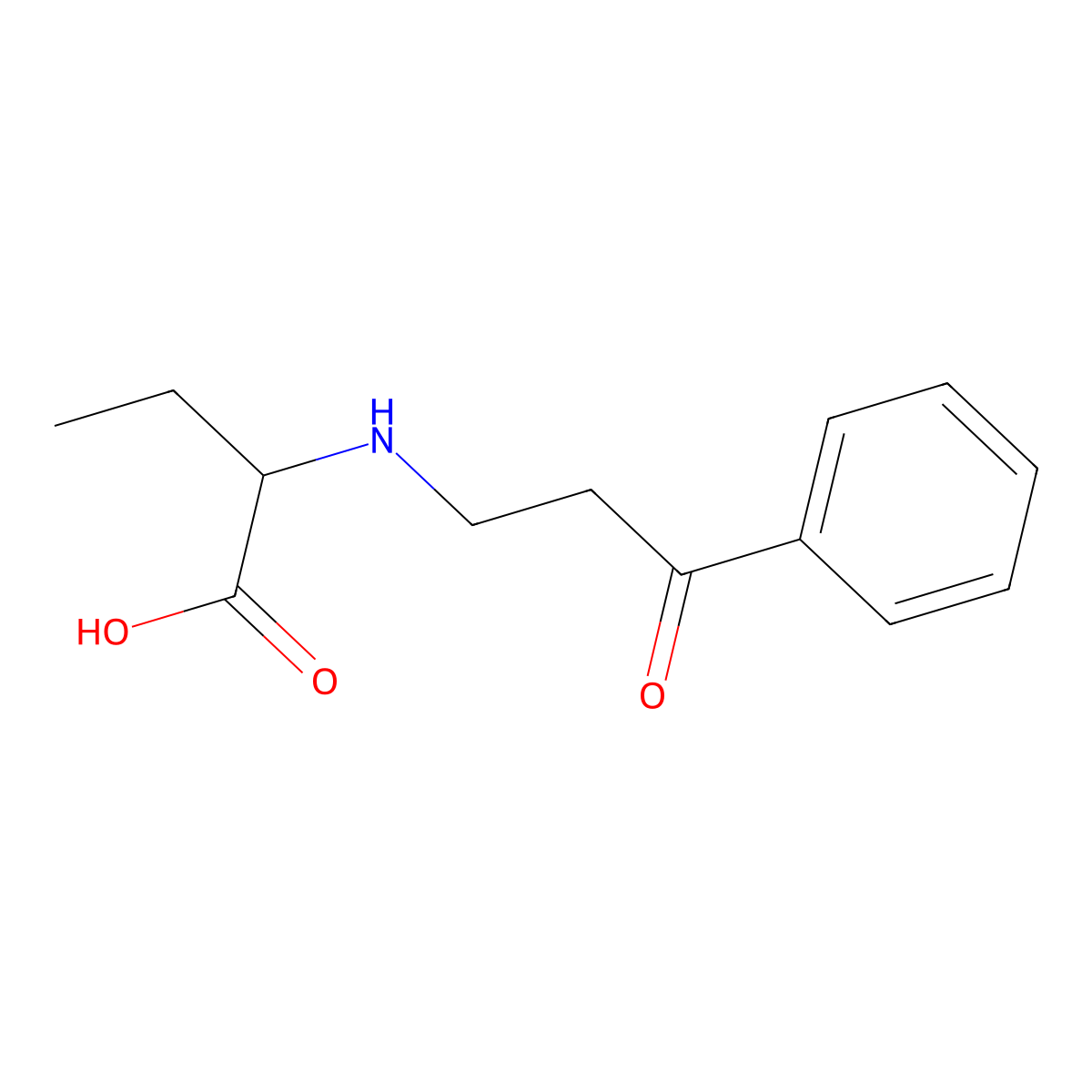 2-[(3-Oxo-3-phenylpropyl)amino]butanoic acid molecular structure, CAS 57804-84-9