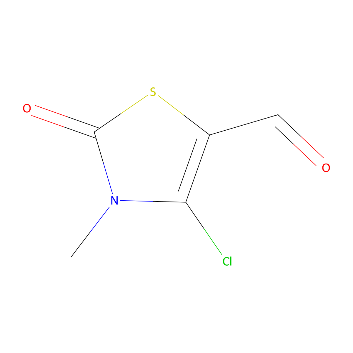 4-Chloro-3-methyl-2-oxo-2,3-dihydro-1,3-thiazole-5-carbaldehyde molecular structure, CAS 57805-14-8