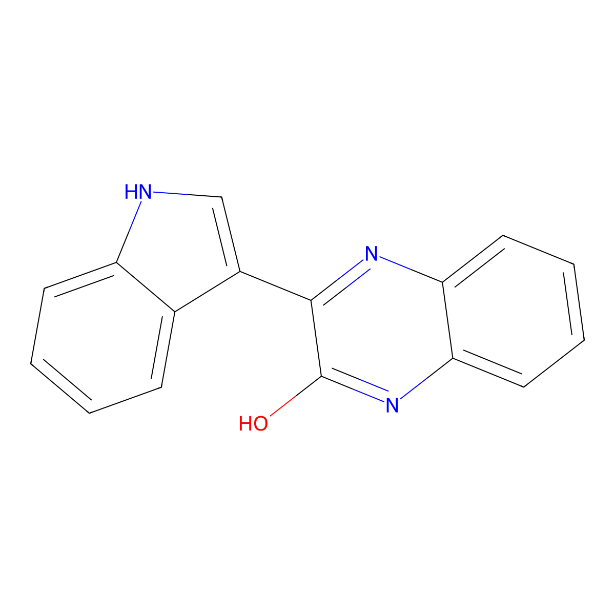 3-(1H-indol-3-yl)-2-quinoxalinol molecular structure, CAS 57805-23-9