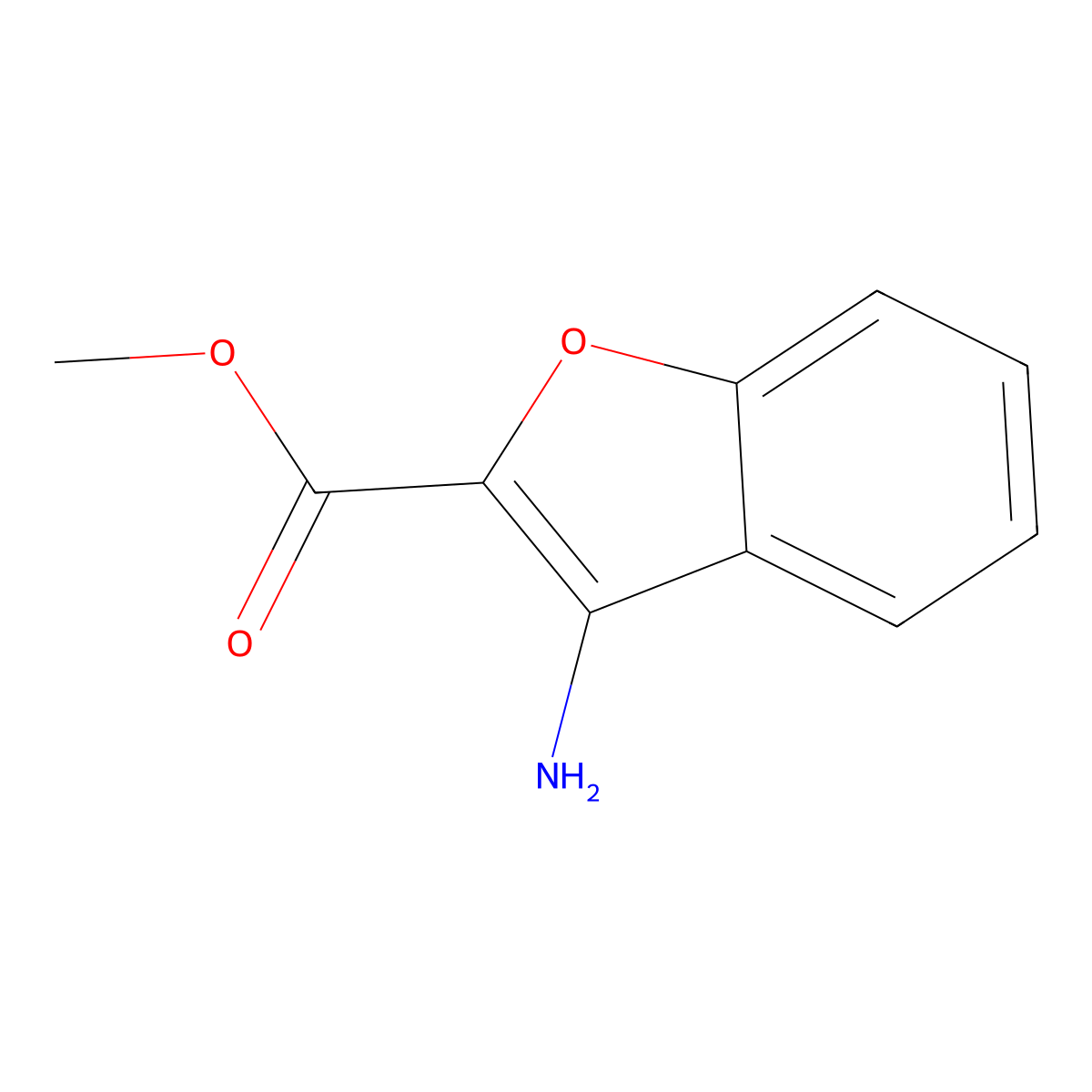 Methyl 3-amino-1-benzofuran-2-carboxylate molecular structure, CAS 57805-85-3