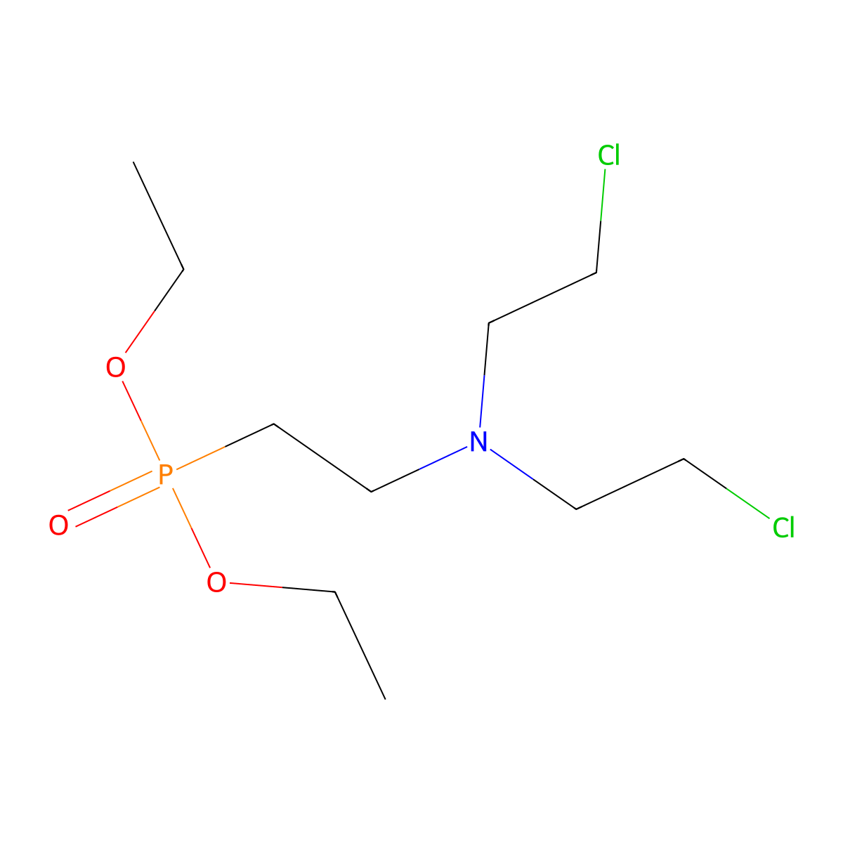 Phosphonic acid, (2-(bis(2-chloroethyl)amino)ethyl)-, diethyl ester molecular structure, CAS 5781-91-9