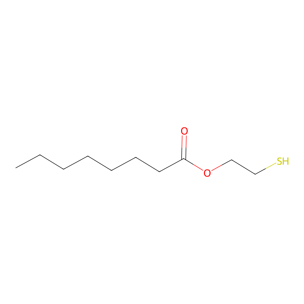 2-Mercaptoethyl octanoate molecular structure, CAS 57813-59-9