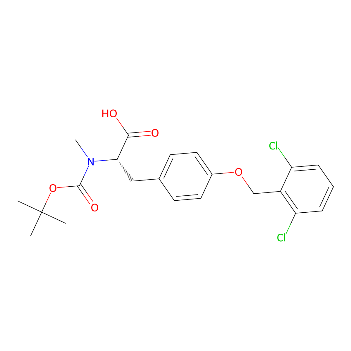 Boc-N-Me-Tyr(2,6-Dichloro-Bzl)-Oh molecular structure, CAS 57817-43-3